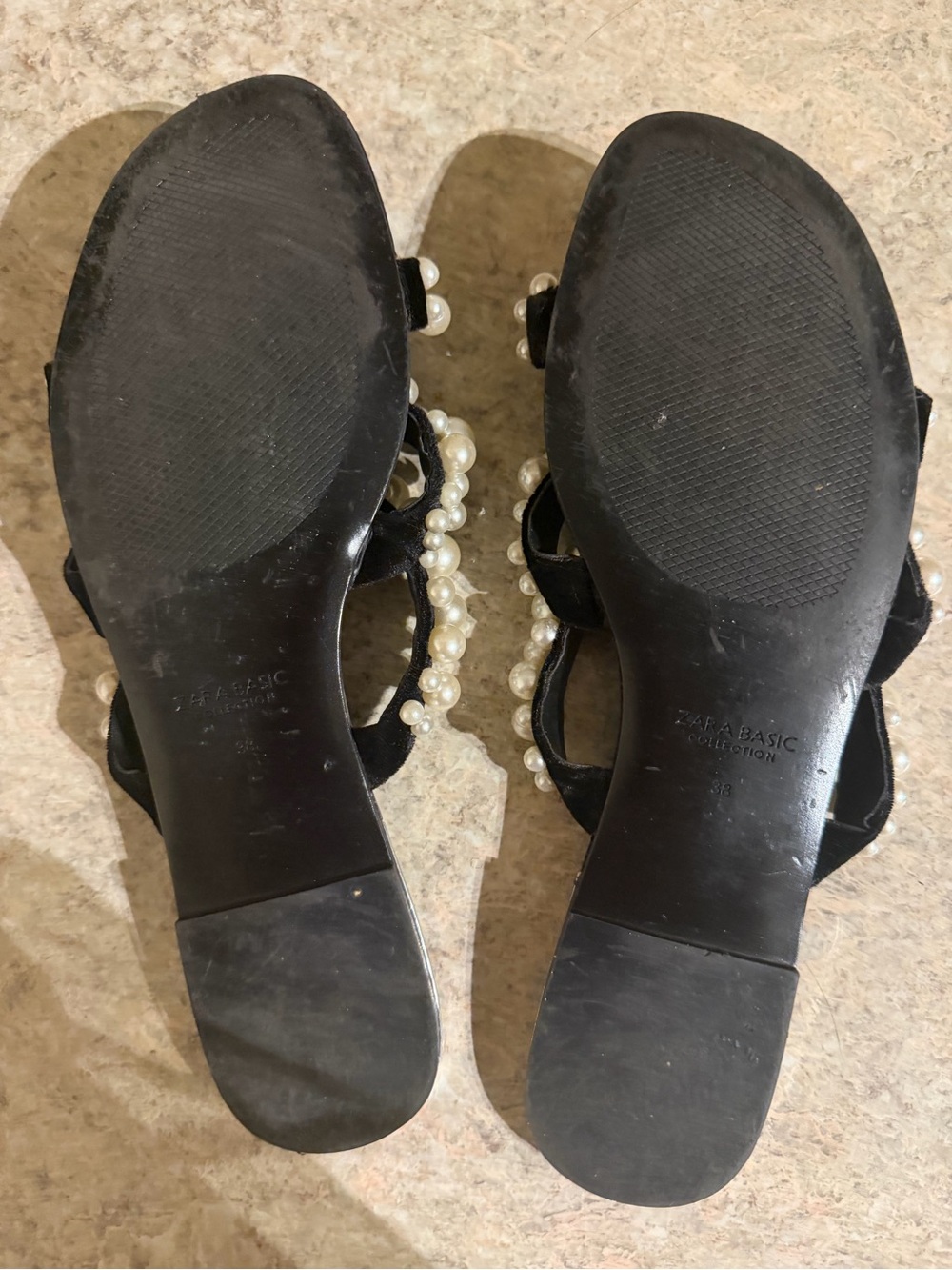 Black Pearl-Embellished Slide Sandals - Women - Picture 3 of 3
